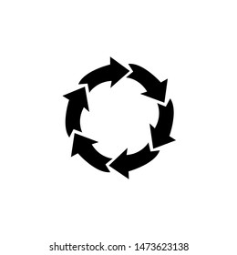 Recycle vector icons. Vector symbol of recycling and arrow rotation