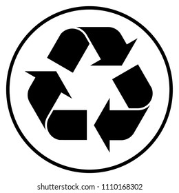 Recycle vector isolated symbol background eco bio sign in circle.
