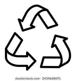 Reciclar diseño de iconos de línea vectorial
