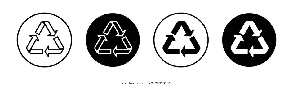 Ilustración de icono de línea vectorial de reciclaje.