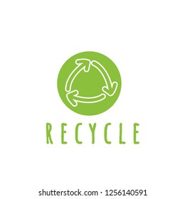 Recycle vector logo. Recycle vector icon. Recycle arrow vector. Green vector logo. Eco logo