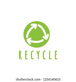 Recycle vector logo. Recycle vector icon. Recycle arrow vector. Green vector logo. Eco logo