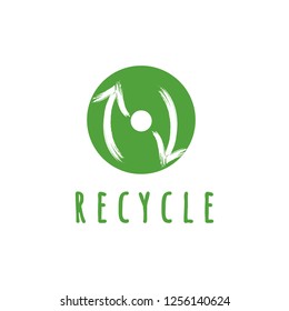 Recycle vector logo. Recycle vector icon. Recycle arrow vector. Green vector logo. Eco logo