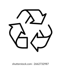 Icono de contorno de Vector de reciclaje. Archivo EPS 10