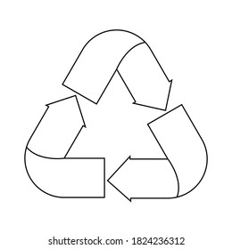 Recycle vector outline symbol isolated on white background