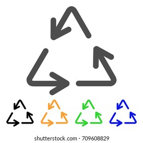 Recycle vector pictogram. Style is a flat graphic symbol in gray, black, yellow, blue, green color versions. Designed for web and mobile apps.