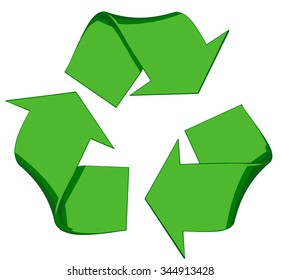 Recycle vector sign and icon of conservation. Eco friendly green symbol isolated on white background.