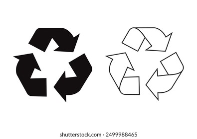 Recycle vector sign on white background