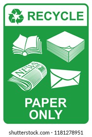 recycle vector sign - paper only