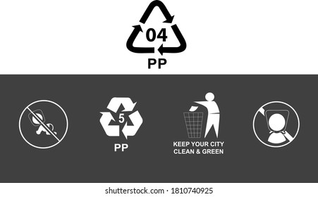 Diseño de la plantilla de logotipo icónico de aviso de reciclaje