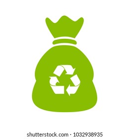 Recycle waste bag vector icon illustration isolated on white background