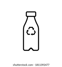Wiederverwertung von Abfällen mit Plastikflaschen Symbol. Speichern Sie das Umweltkonzept. Vektorgrafik einzeln auf weißem Hintergrund. EPS10