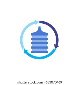 recycle with water bottle logo
