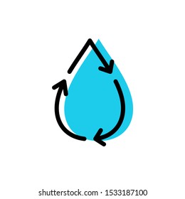 Recycle water drop logo design vector