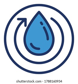 Recycle water filter icon. Outline recycle water filter vector icon for web design isolated on white background
