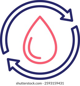 Recycle Water Icon Color Vector Illustration
