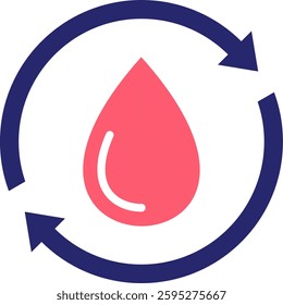Recycle Water Icon Fill Vector Illustration