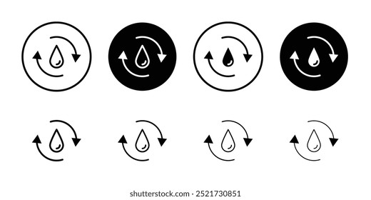 Recycle water icon logo set vector
