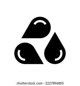 Recycle water isolated vector icon badge logo