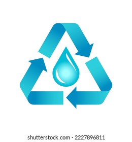 Recycle water isolated vector icon badge logo