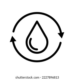 Recycle water isolated vector icon badge logo