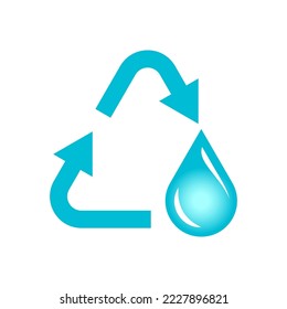 Recycling des isolierten Vektorsymbol-Logos für Wasser