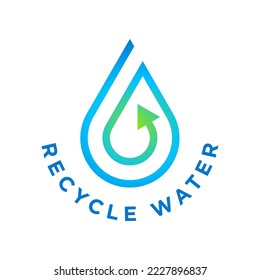Recycle water isolated vector icon badge logo