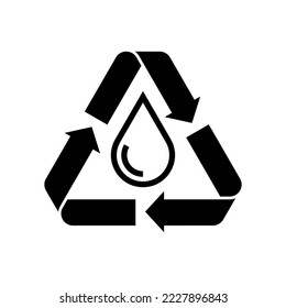 Recycle water isolated vector icon badge logo