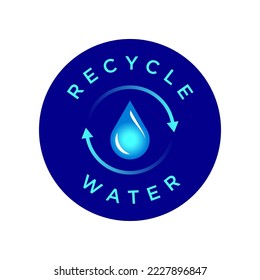 Logo del icono del vector aislado de agua de reciclaje