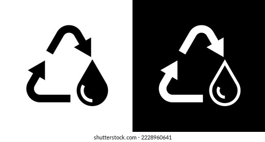 Recycle water isolated vector icon badge logo