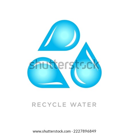 Recycle water isolated vector icon badge logo