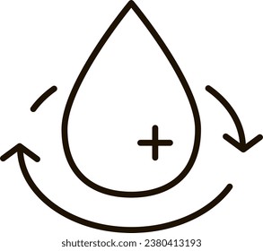 recycle water line icon illustration