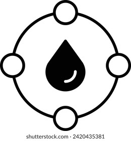 recycle water solid glyph vector illustration