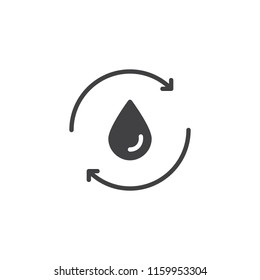 Recycle water vector icon. filled flat sign for mobile concept and web design. water cycle simple solid icon. Symbol, logo illustration. Pixel perfect vector graphics