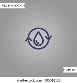 Recycle water vector icon, illustration symbol