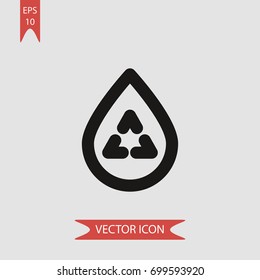 Recycle water vector icon illustration symbol