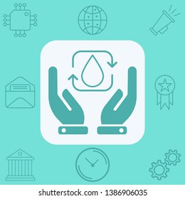 Recycle water vector icon sign symbol