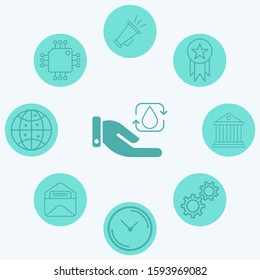 Recycle water vector icon sign symbol