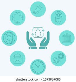 Recycle water vector icon sign symbol