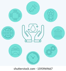 Recycle water vector icon sign symbol