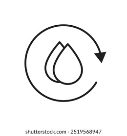 Wasserliniensymbol wiederverwenden. Vektorgrafik. EPS10