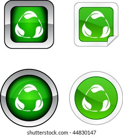  Recycle   web buttons. Vector illustration.