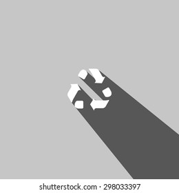 Recycle web icon on gray background