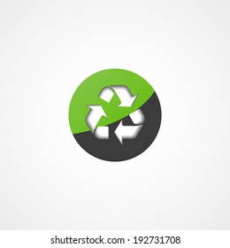 Recycle web icon on white background, for eco environments.