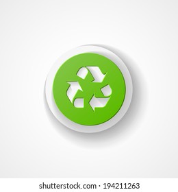 Recycle web icon on white background, for eco environments.
