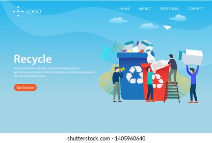 recycle, website template, vector layered, easy to edit and customize, illustration concept