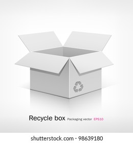 Recycle white box. vector illustration