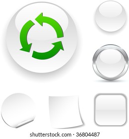 Recycle white icon. Vector illustration.