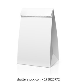 Recycle White Paper Bag. Vector.