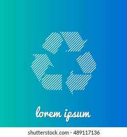 Recycle White stroke fill with blue & green gradient background Icon / Logo Design